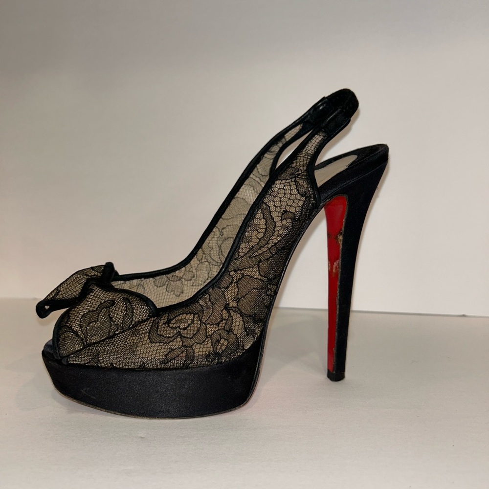 Christian Louboutin Black Lace Heels